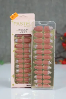 Pastel Beauty False Nails Glittery Moff-24pcs